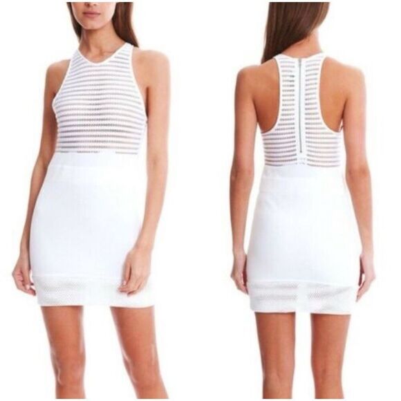 IRO Mini Dress Women 38 US 2 White Sheer Hailee Sleeveless Sheath - Picture 1 of 13